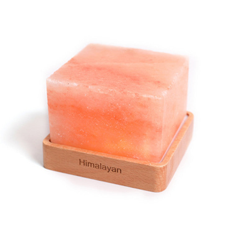 Himalayan Salt Lamp for Natural Air Purification & Stress Relief with a Modern Square LED Base