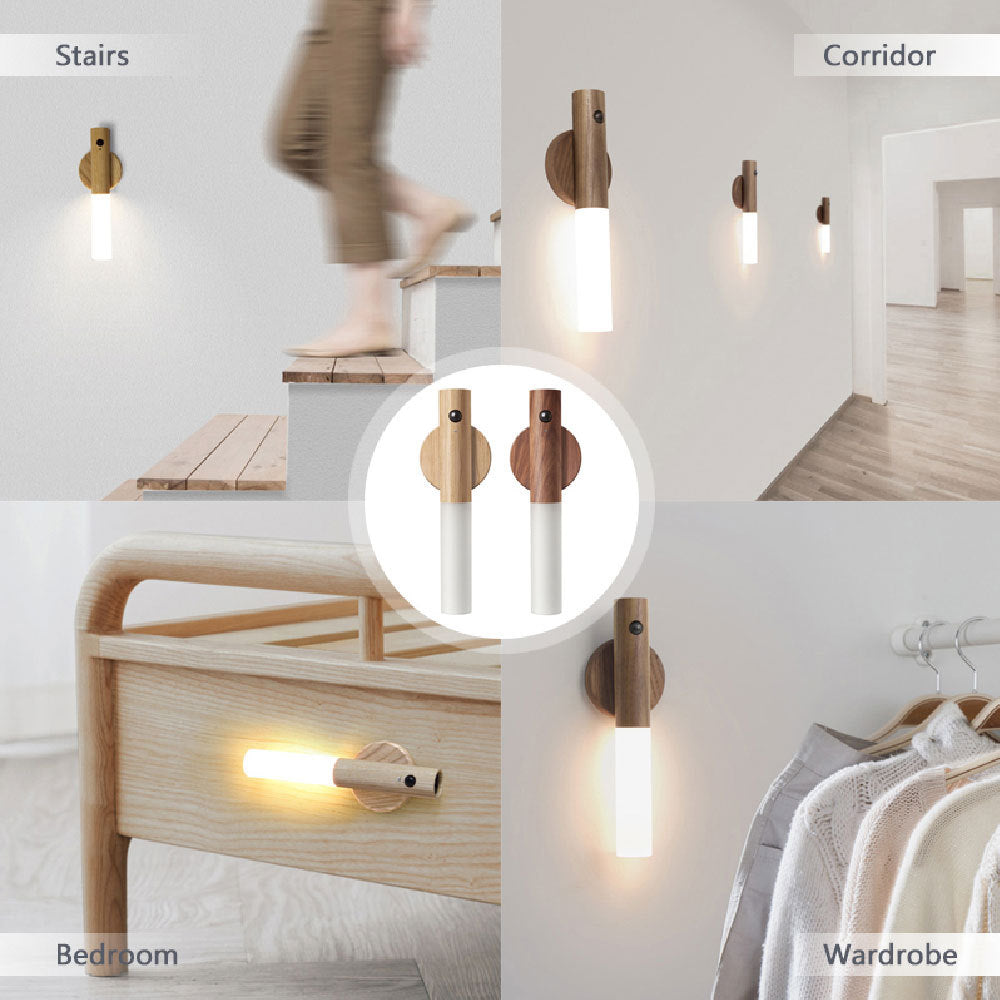 Motion Sensor Wall Light for Hands-Free Illumination with Magnetic Installation
