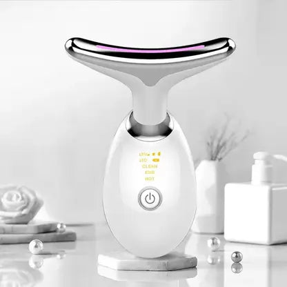 EMS Face & Neck Firming Device for Lifting & Sculpting with 3-Color LED Therapy