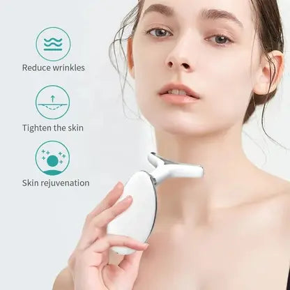 EMS Face & Neck Firming Device for Lifting & Sculpting with 3-Color LED Therapy