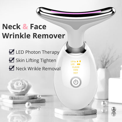 EMS Face & Neck Firming Device for Lifting & Sculpting with 3-Color LED Therapy
