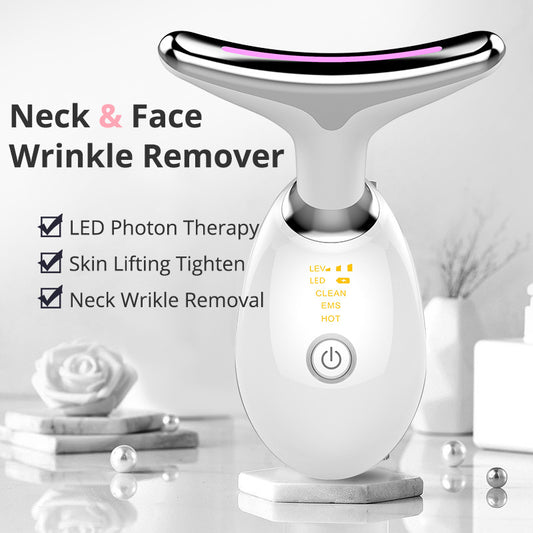 EMS Face & Neck Firming Device for Lifting & Sculpting with 3-Color LED Therapy