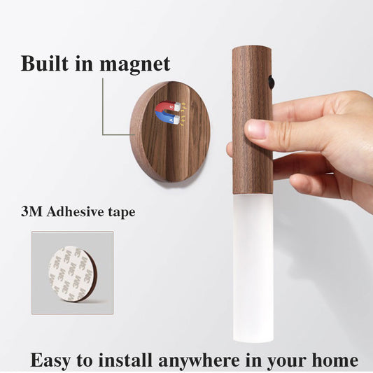 Motion Sensor Wall Light for Hands-Free Illumination with Magnetic Installation